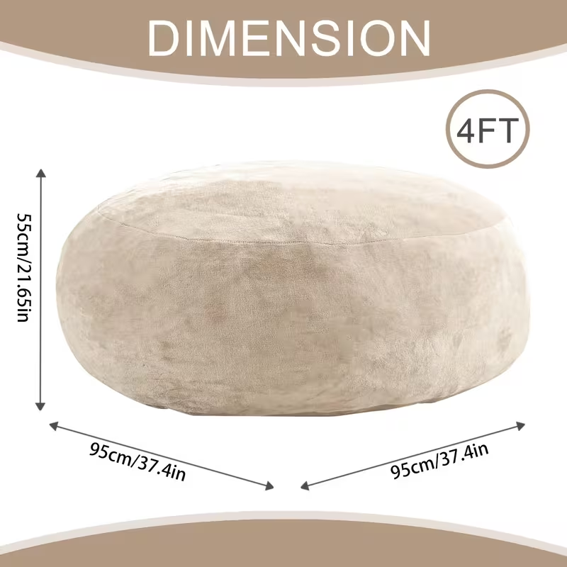 ☁️ 4FT Giant Beanbag Chair – Oversized Fluffy Lounge Sofa for Adults
