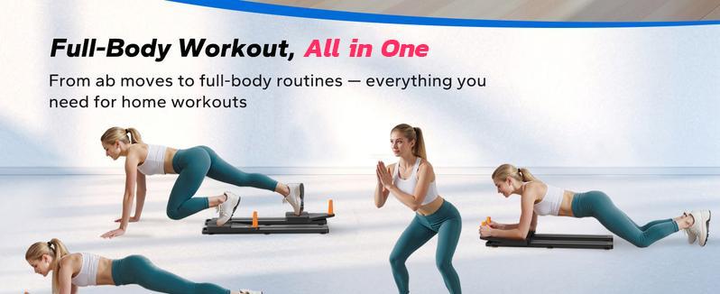 【Terra Gym】 Multi-functional Adjustable Ab Exercise Board, Split Ab Slide Roller Board, Home Pilates Reformer with Knee Mat for Home Gym Core & Ab Strength Training, Abdominal Crunch Machine#SummerVibes