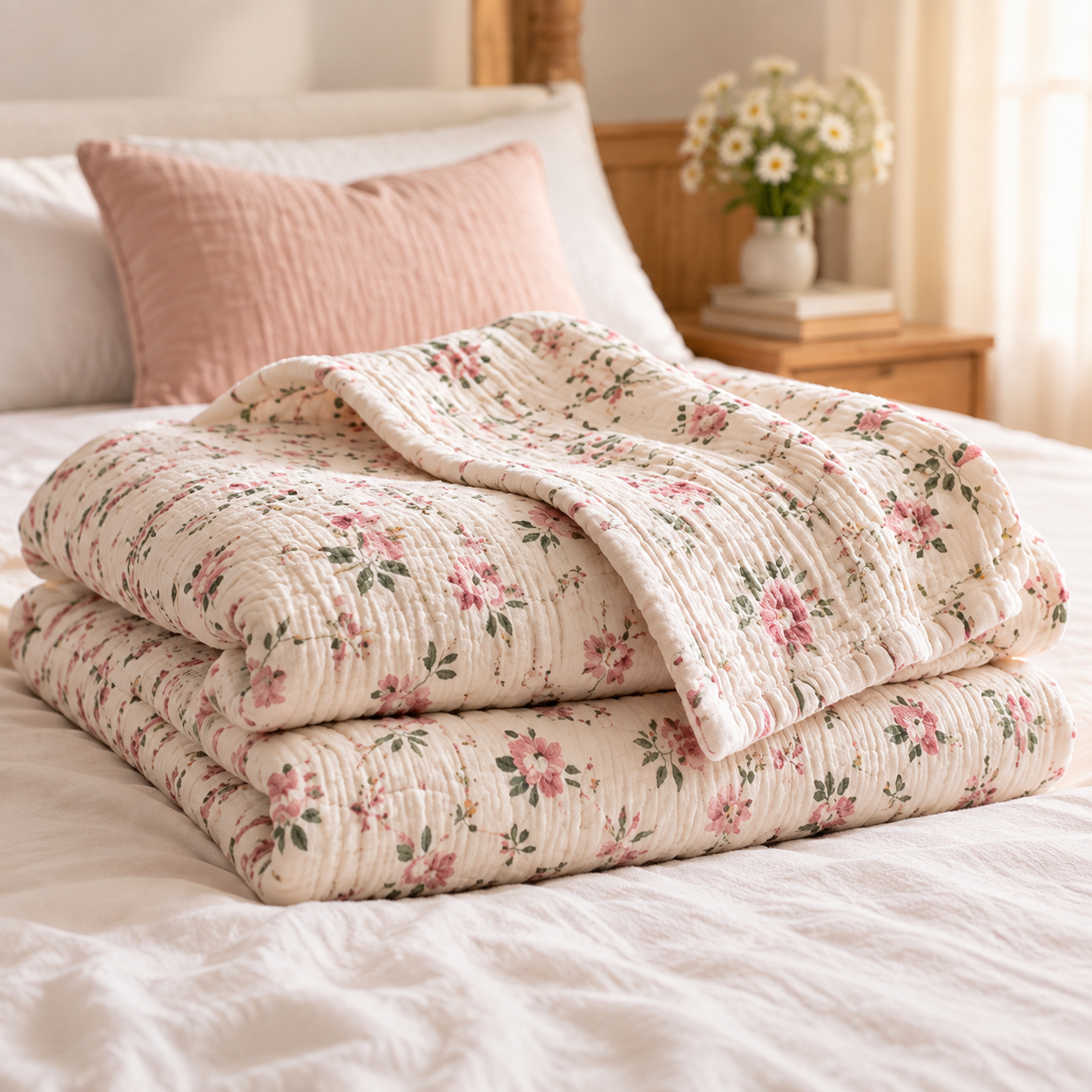 4-Layer Cotton Muslin Blanket – Soft Lightweight Breathable Throw Blanket