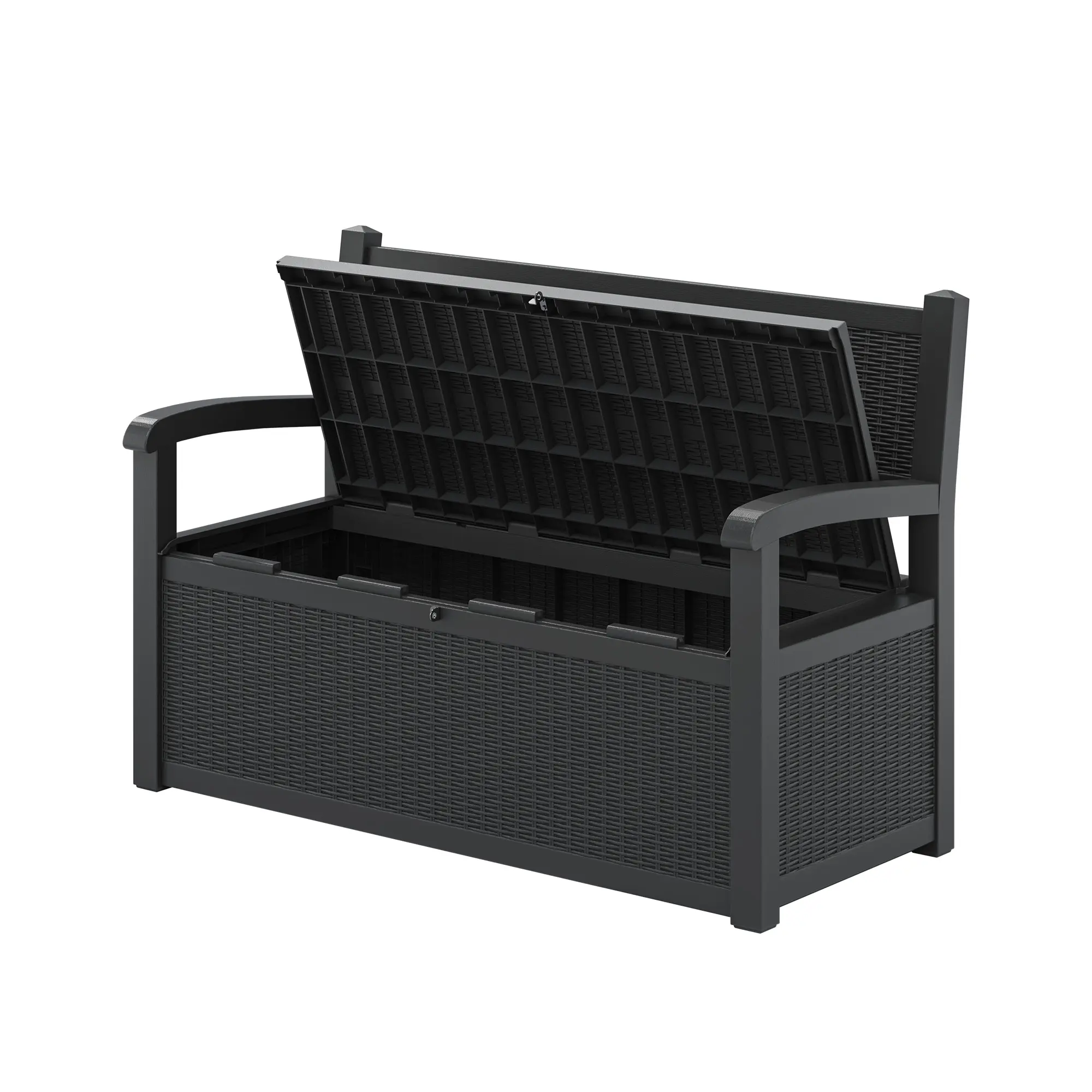 Weatherproof Plastic Patio Storage Bench with Seating