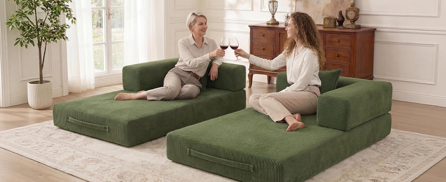 Convertible modular sofa bed configurations