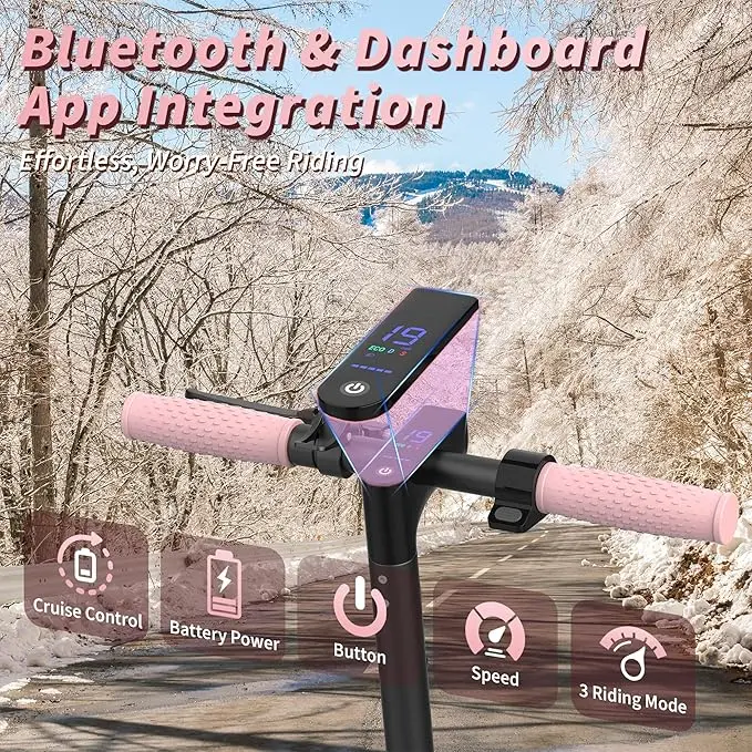 350W Foldable Electric Scooter – 19 MPH, 8.5" Solid Tires & Smart App Control