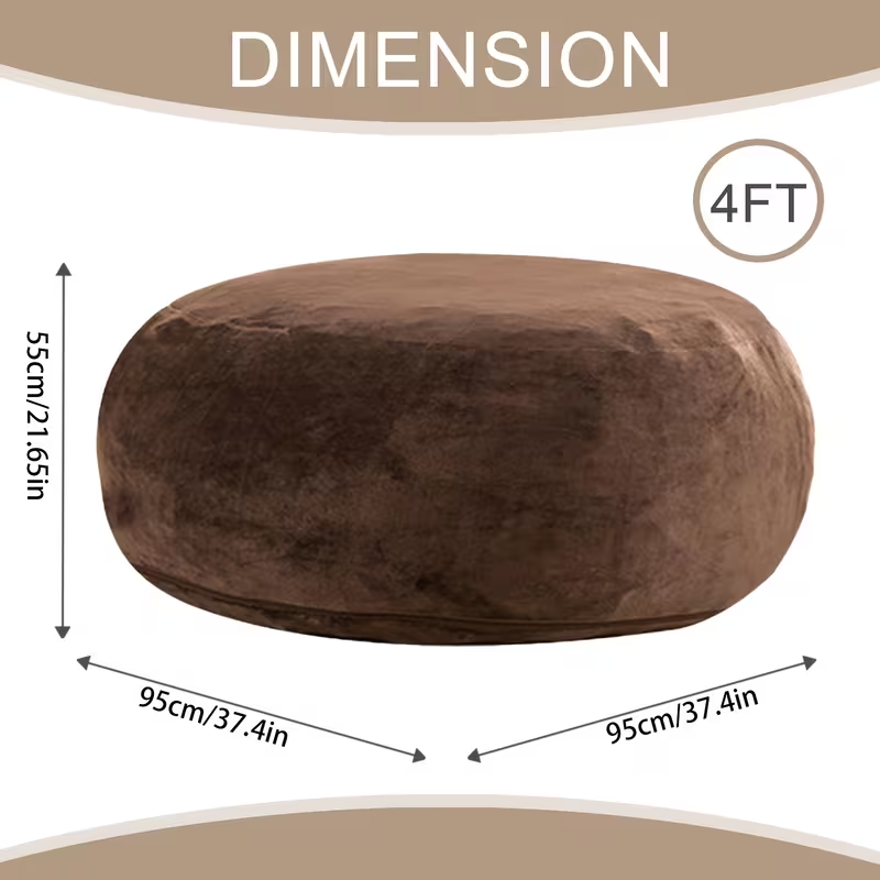 ☁️ 4FT Giant Beanbag Chair – Oversized Fluffy Lounge Sofa for Adults