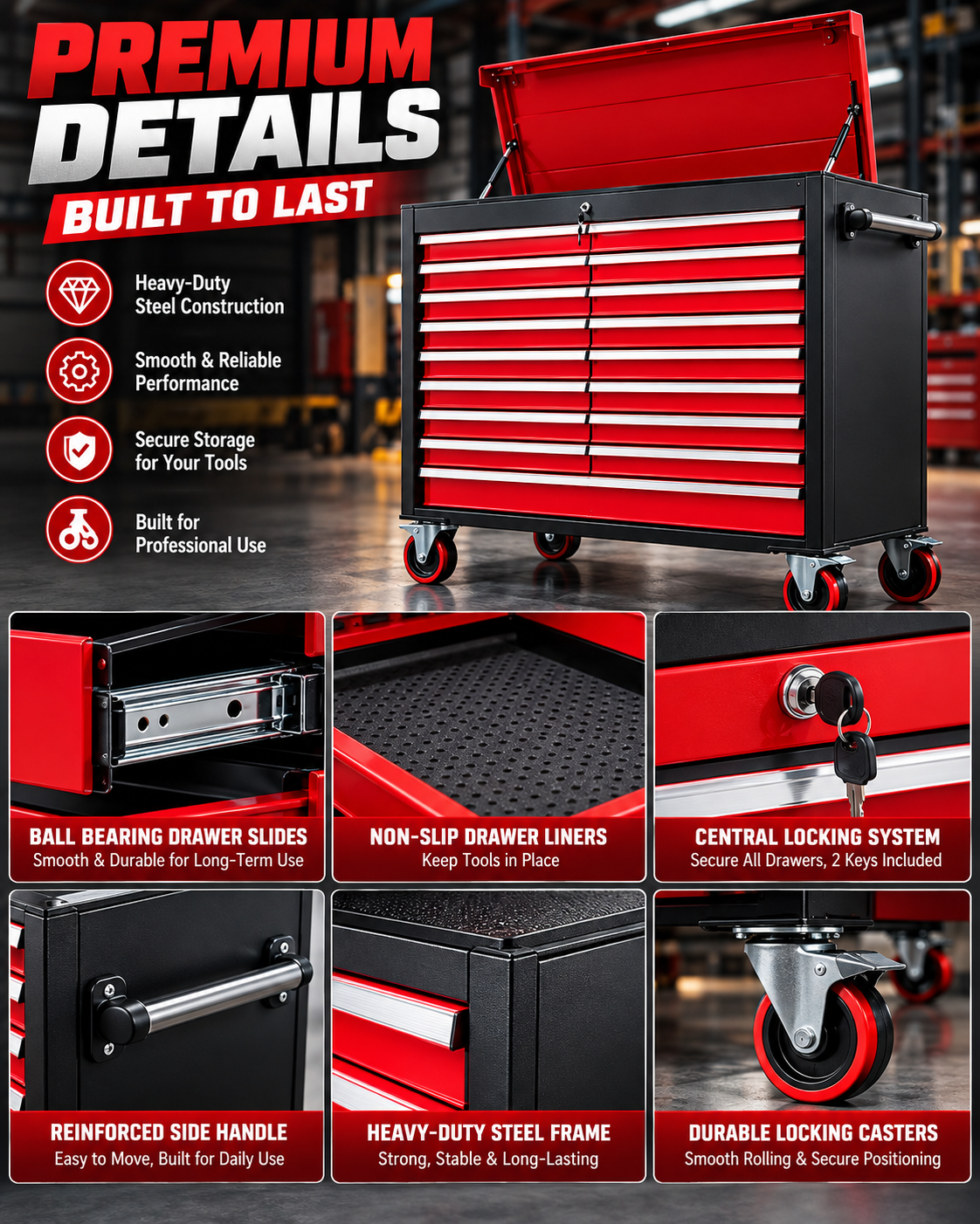 Tool cabinet construction details concept