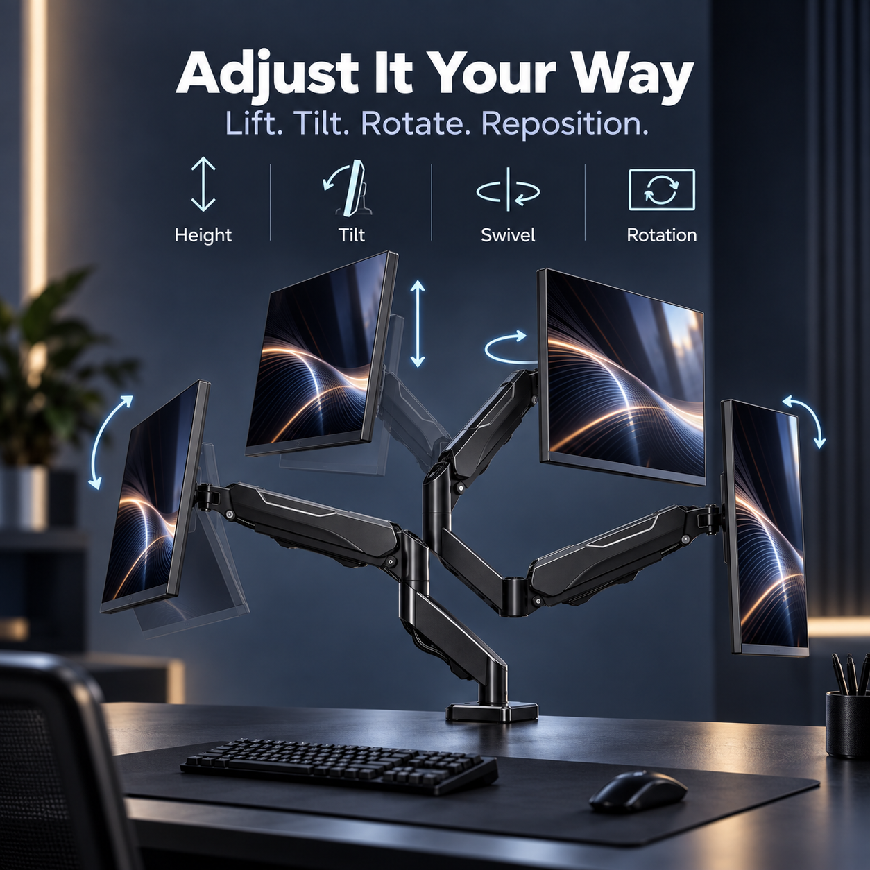27" Dual-Mode OLED Gaming Monitor with Premium Monitor Arm