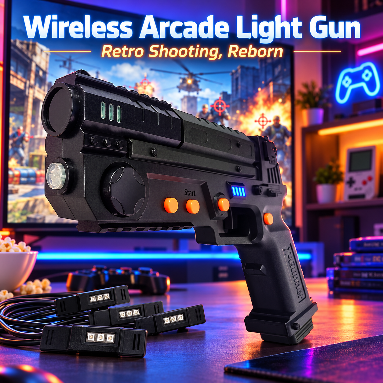 Retro Shooter Light Gun Set – Wireless, Immersive, Arcade Ready