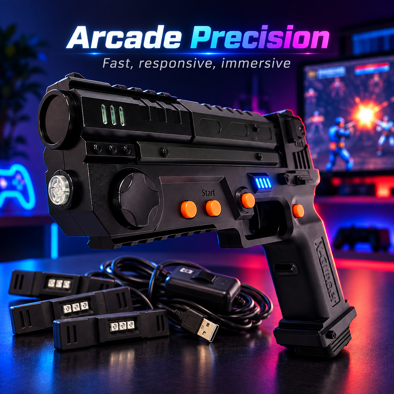 Retro Shooter Light Gun Set – Wireless, Immersive, Arcade Ready