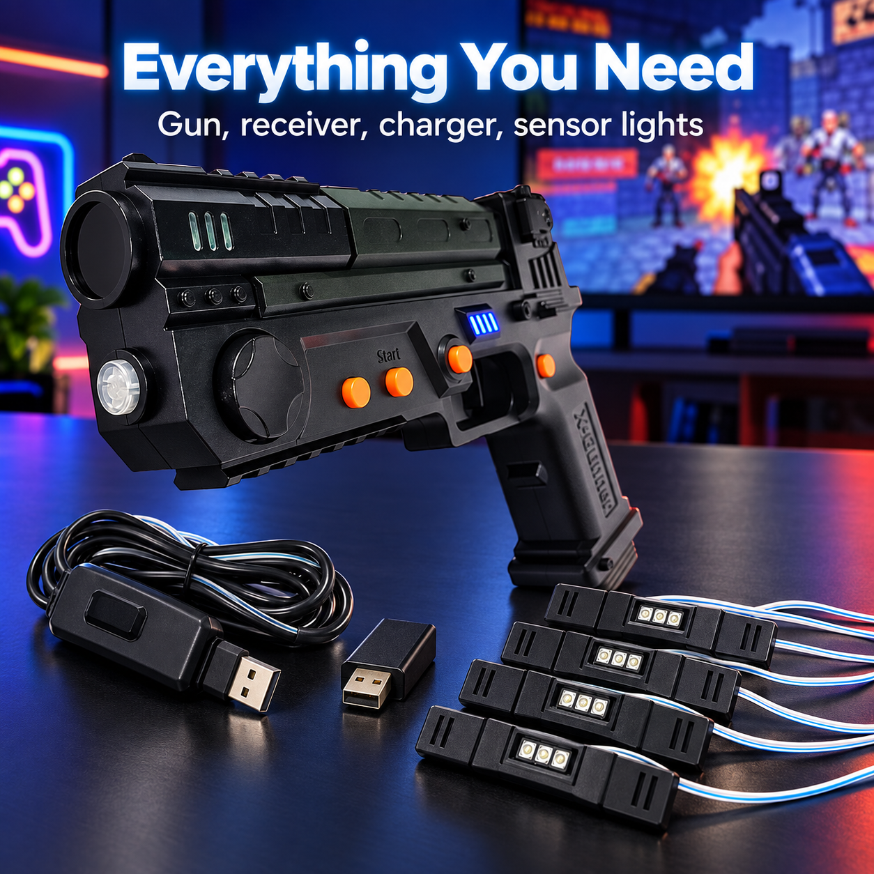Retro Shooter Light Gun Set – Wireless, Immersive, Arcade Ready