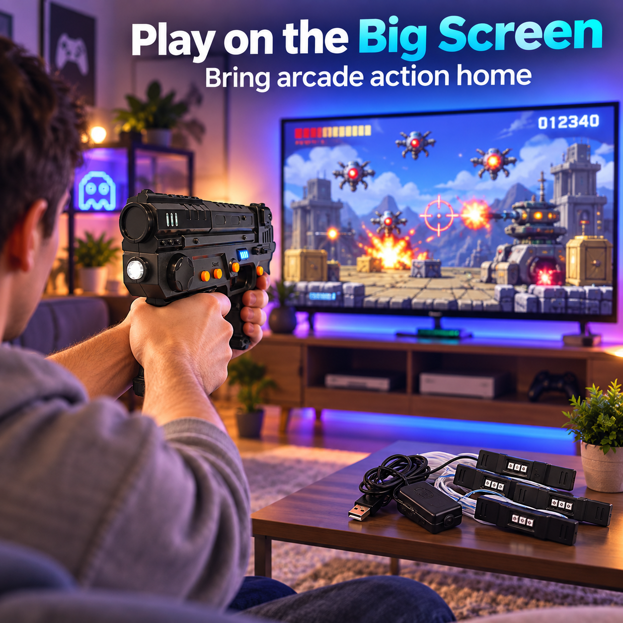 Retro Shooter Light Gun Set – Wireless, Immersive, Arcade Ready