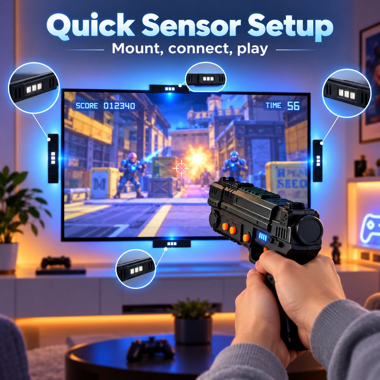 Retro Shooter Light Gun Set – Wireless, Immersive, Arcade Ready