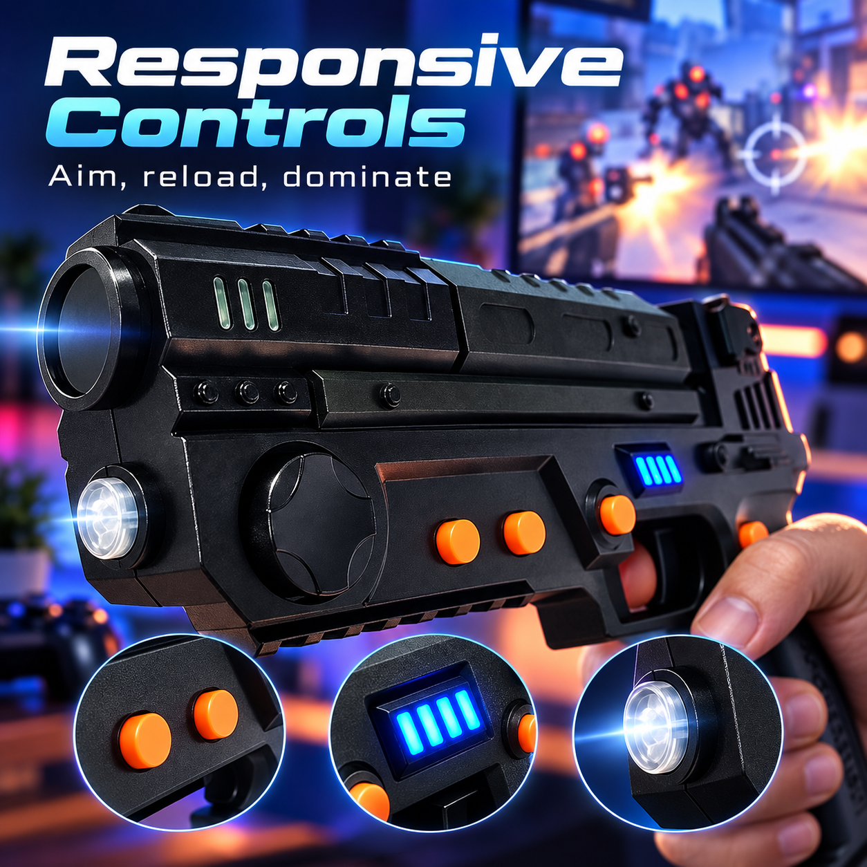 Retro Shooter Light Gun Set – Wireless, Immersive, Arcade Ready