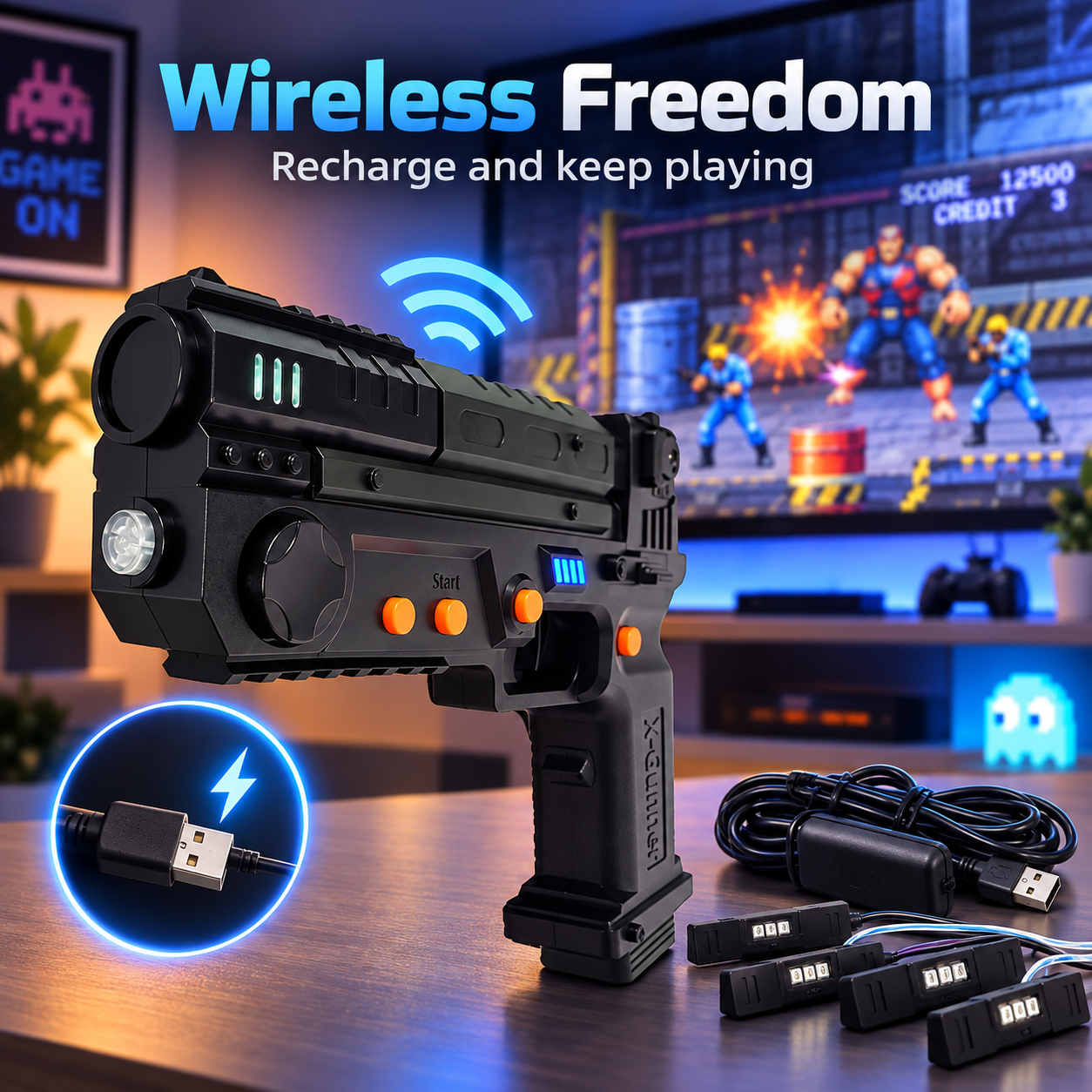 Retro Shooter Light Gun Set – Wireless, Immersive, Arcade Ready