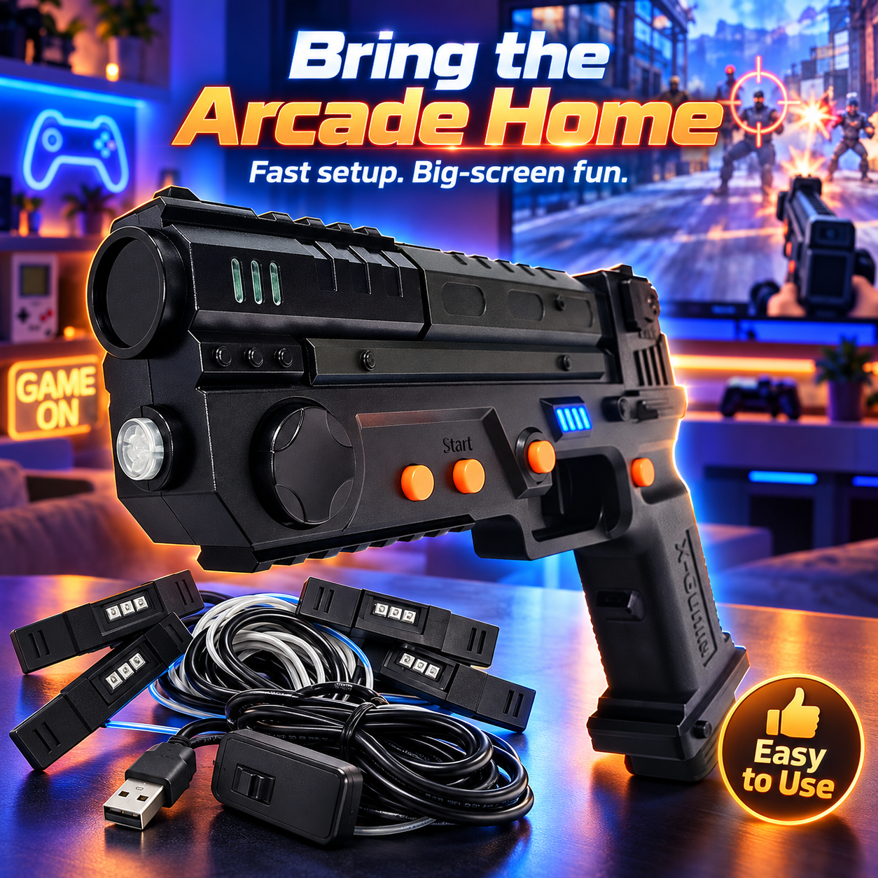 Retro Shooter Light Gun Set – Wireless, Immersive, Arcade Ready