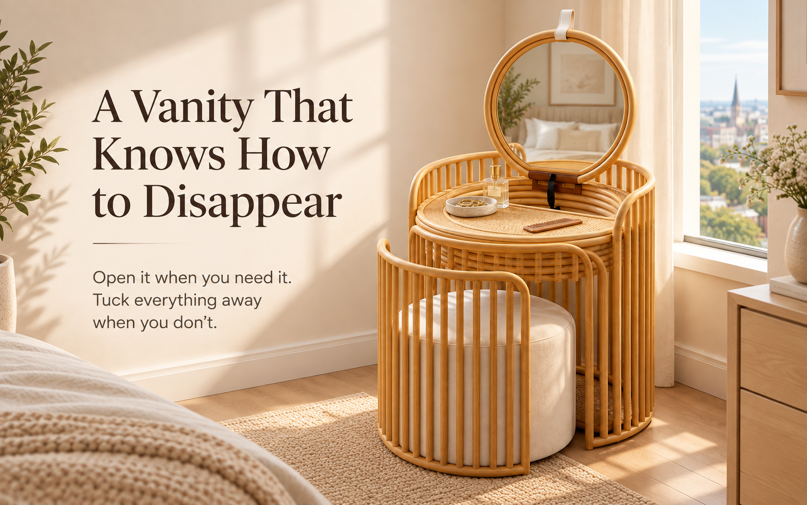 Space-saving vanity