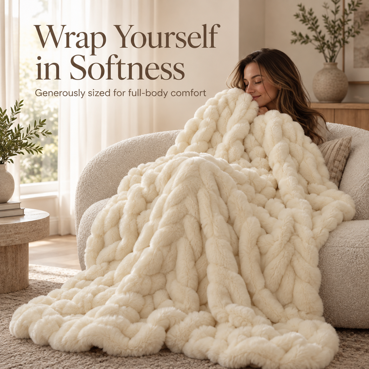 Cloud Bubble Faux Fur Blanket – 700GSM Ultra-Plush Oversized Throw