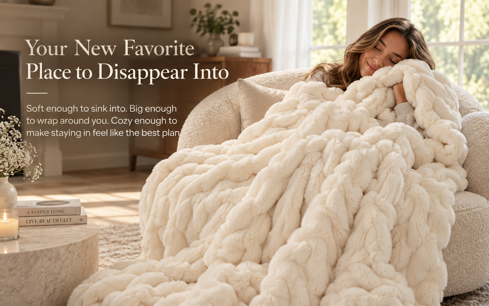 Comfortable plush blanket for everyday lounging