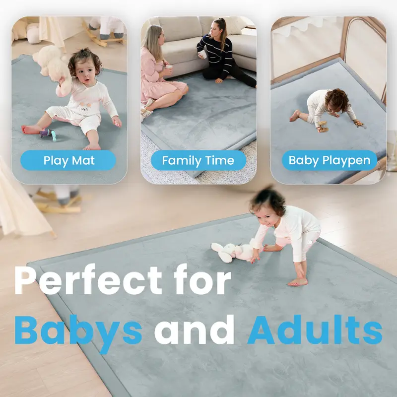 Extra Thick Baby Play Mat – Soft Flannel Crawling Mat for Babies & Toddlers