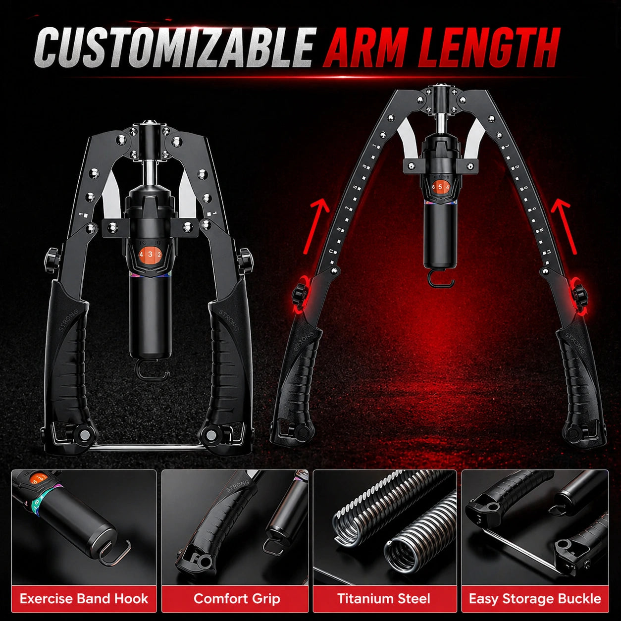 Adjustable Hydraulic Arm & Chest Trainer – Upper Body Workout Equipment