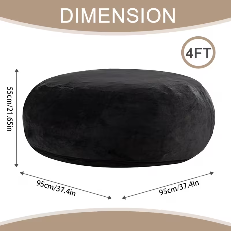 ☁️ 4FT Giant Beanbag Chair – Oversized Fluffy Lounge Sofa for Adults