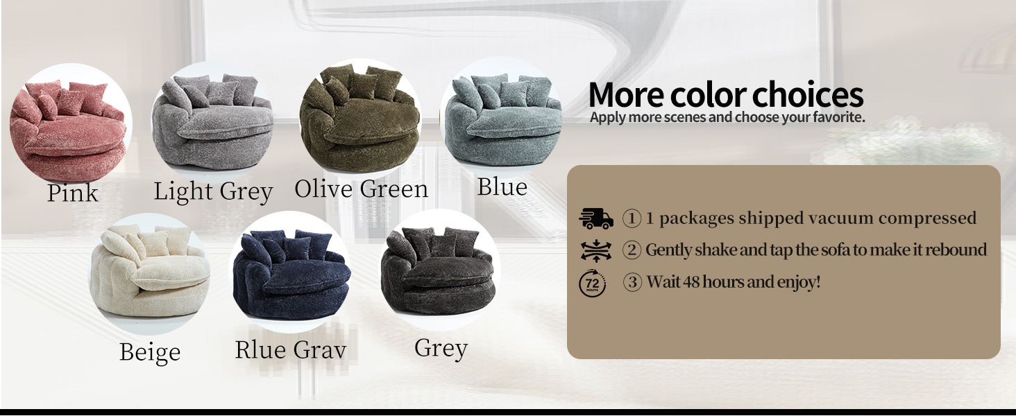 (Olive Green) Round Chair