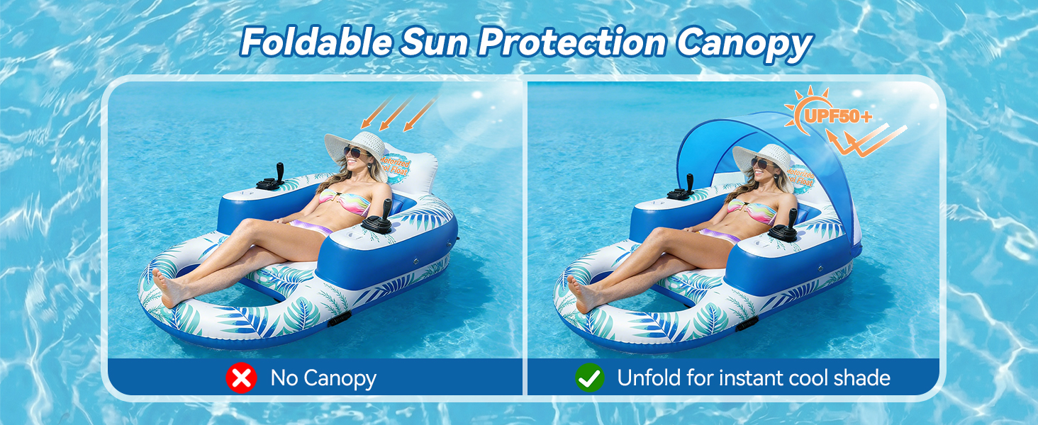 Motorized Pool Float with Canopy