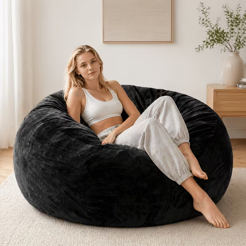 ☁️ 4FT Giant Beanbag Chair – Oversized Fluffy Lounge Sofa for Adults