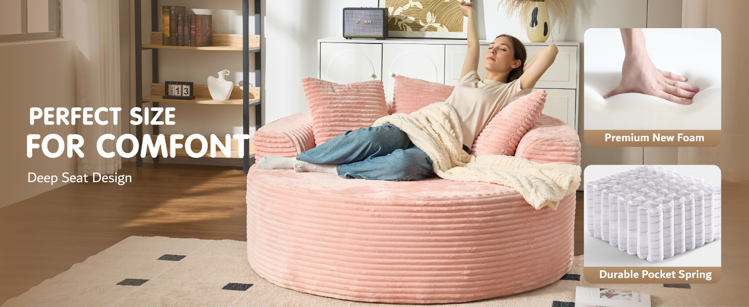 Cloud Sectional Couch with L-Shape Chaise