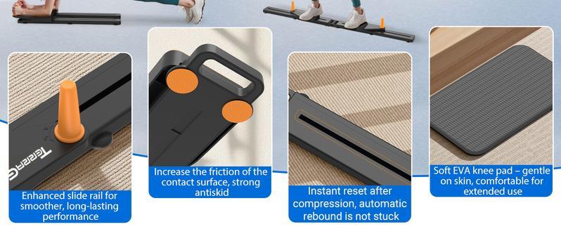 【Terra Gym】 Multi-functional Adjustable Ab Exercise Board, Split Ab Slide Roller Board, Home Pilates Reformer with Knee Mat for Home Gym Core & Ab Strength Training, Abdominal Crunch Machine#SummerVibes