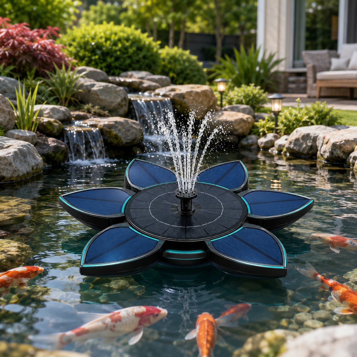 SolarBloom™ RGB Solar Floating Fountain | Color-Changing LED Lights | Automatic Day/Night Sensor | Multiple Spray Modes