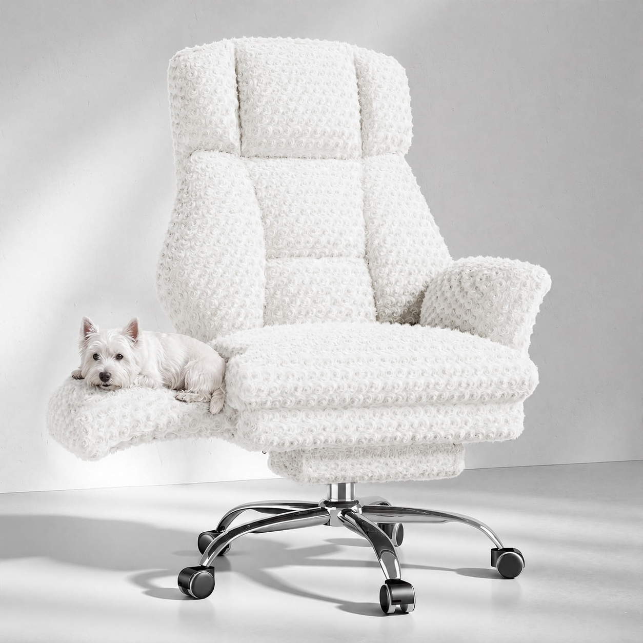Big and Tall Office Chair, Flip Armrests for Pets & Cross Legged Sitting