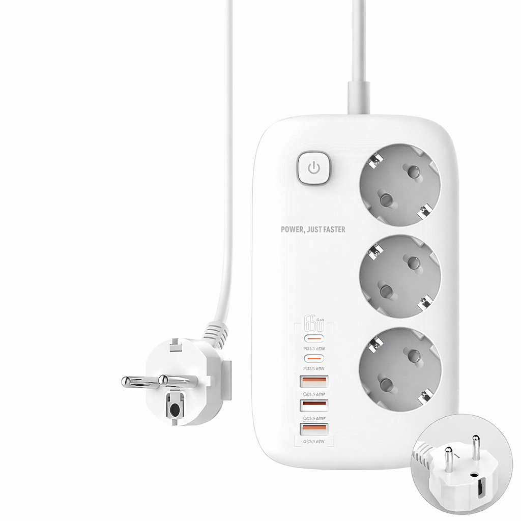 Mehrfachsteckdose 3-fach mit USB-C 65W (GaN)