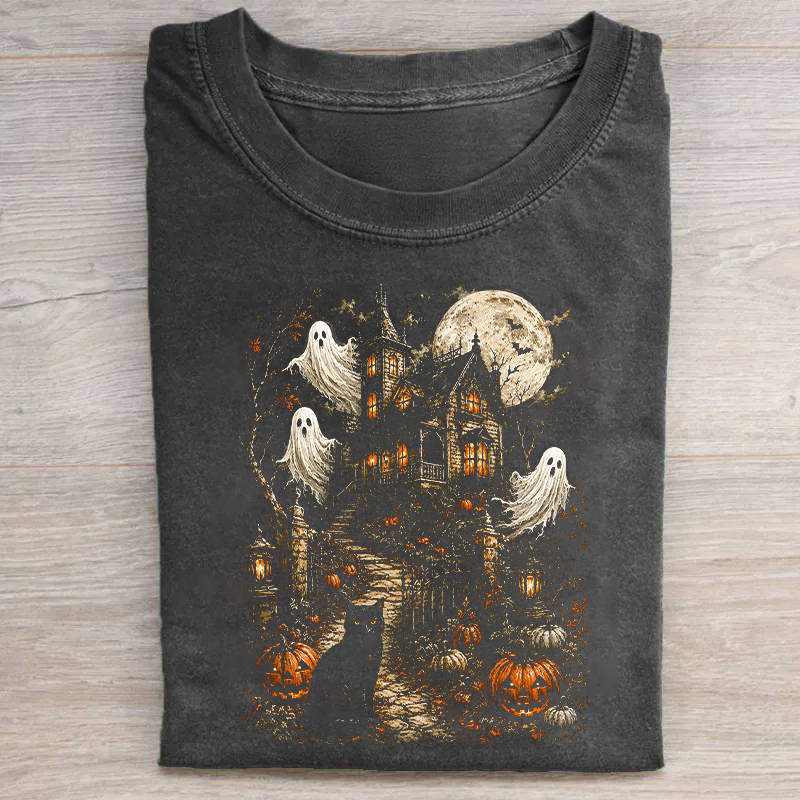 Retro Ghost Distressed Vintage T-shirt