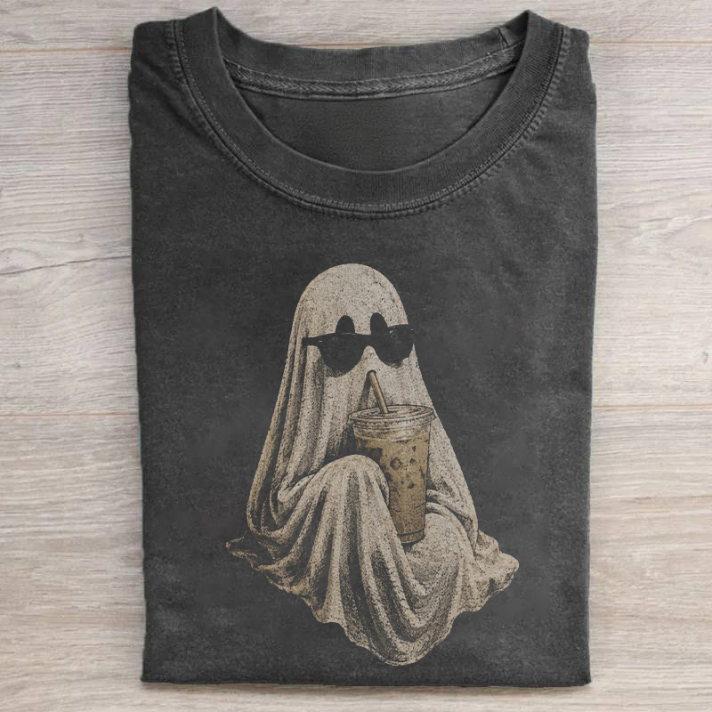 Ghost Drinking Coffee T-shirt