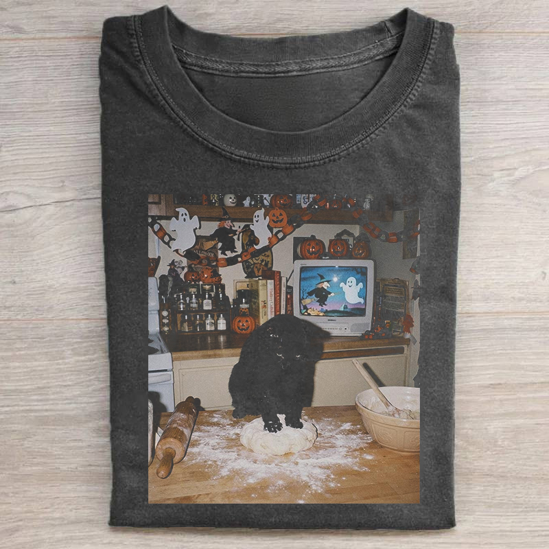 Halloween Black Cat T-shirt