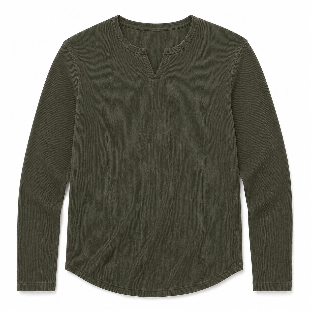 Men's Slim Fit V-Neck Long Sleeve Ribbed Shirts - 8 & 16 Pack