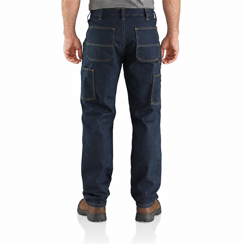 Men’s 12 oz Stretch Double-Knee Utility Work Jeans – Relaxed Straight Fit