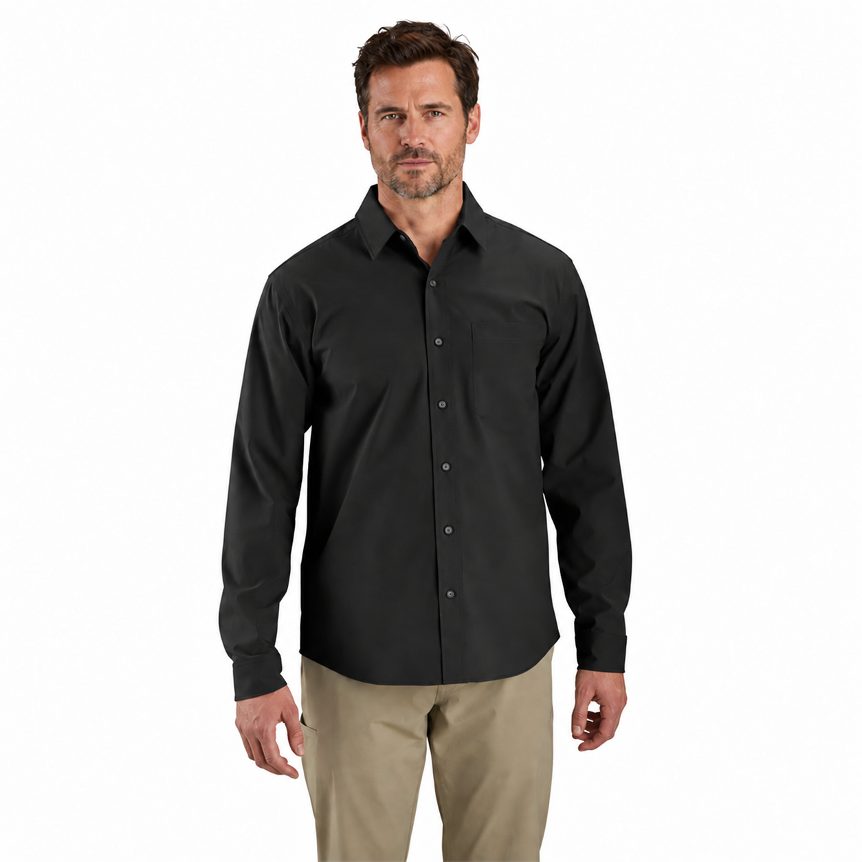 Men’s UPF 50+ Lightweight Long-Sleeve Outdoor Shirt – Quick-Dry Relaxed Fit