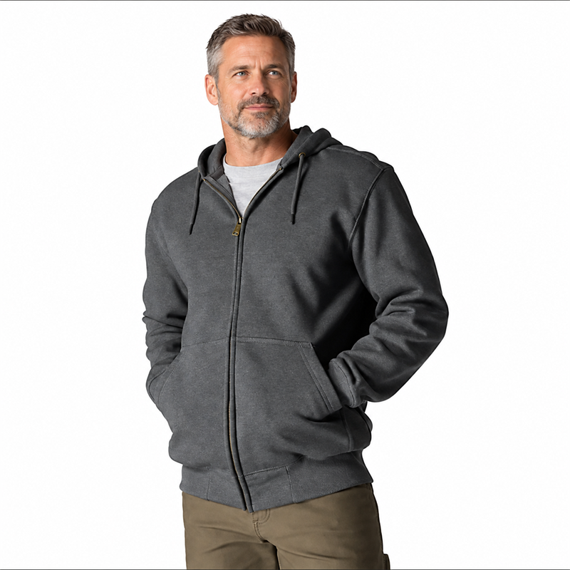 Men’s 13 oz Water-Repellent Heavyweight Full-Zip Hoodie – Loose Fit