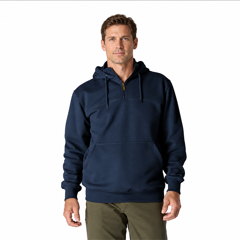 Men’s 13 oz Water-Repellent Heavyweight Quarter-Zip Hoodie – Loose Fit