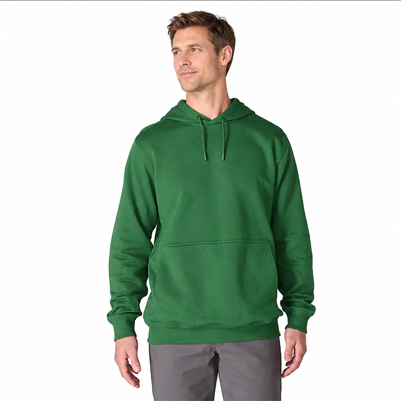 Men’s 7.5 oz Moisture-Wicking Fleece Pullover Hoodie – Relaxed Fit