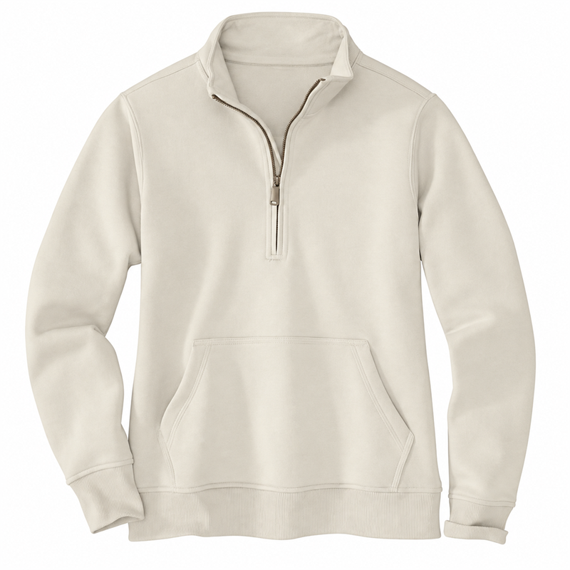 Women’s Midweight Quarter-Zip Mock-Neck Sweatshirt – Relaxed Fit