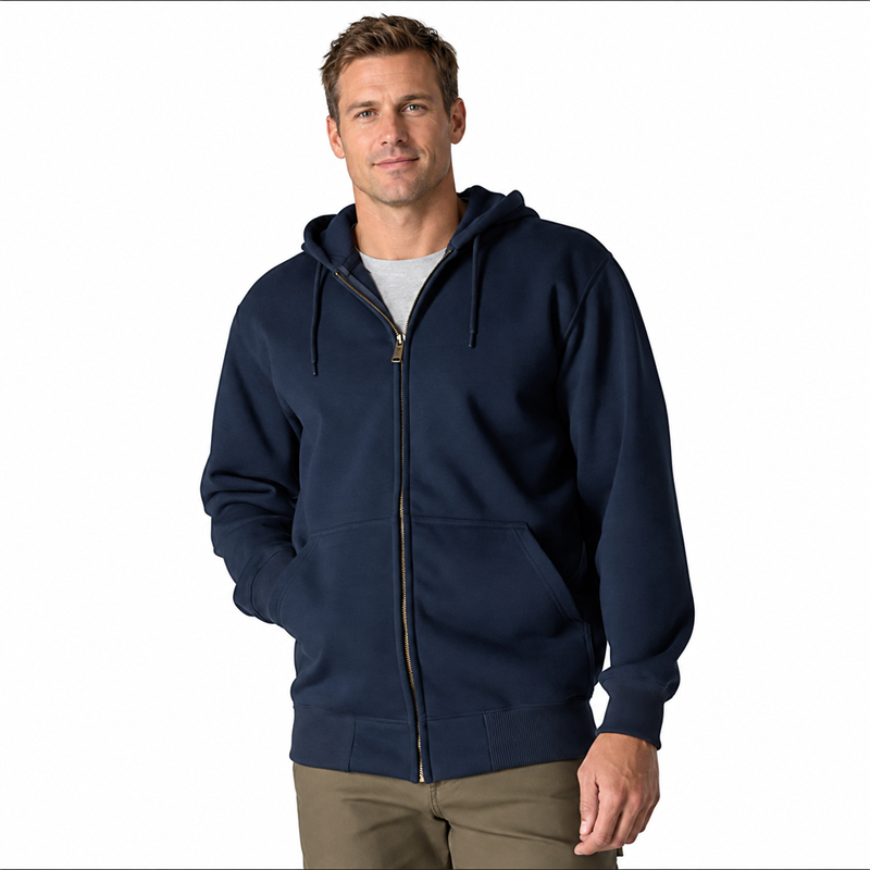 Men’s 13 oz Water-Repellent Heavyweight Full-Zip Hoodie – Loose Fit