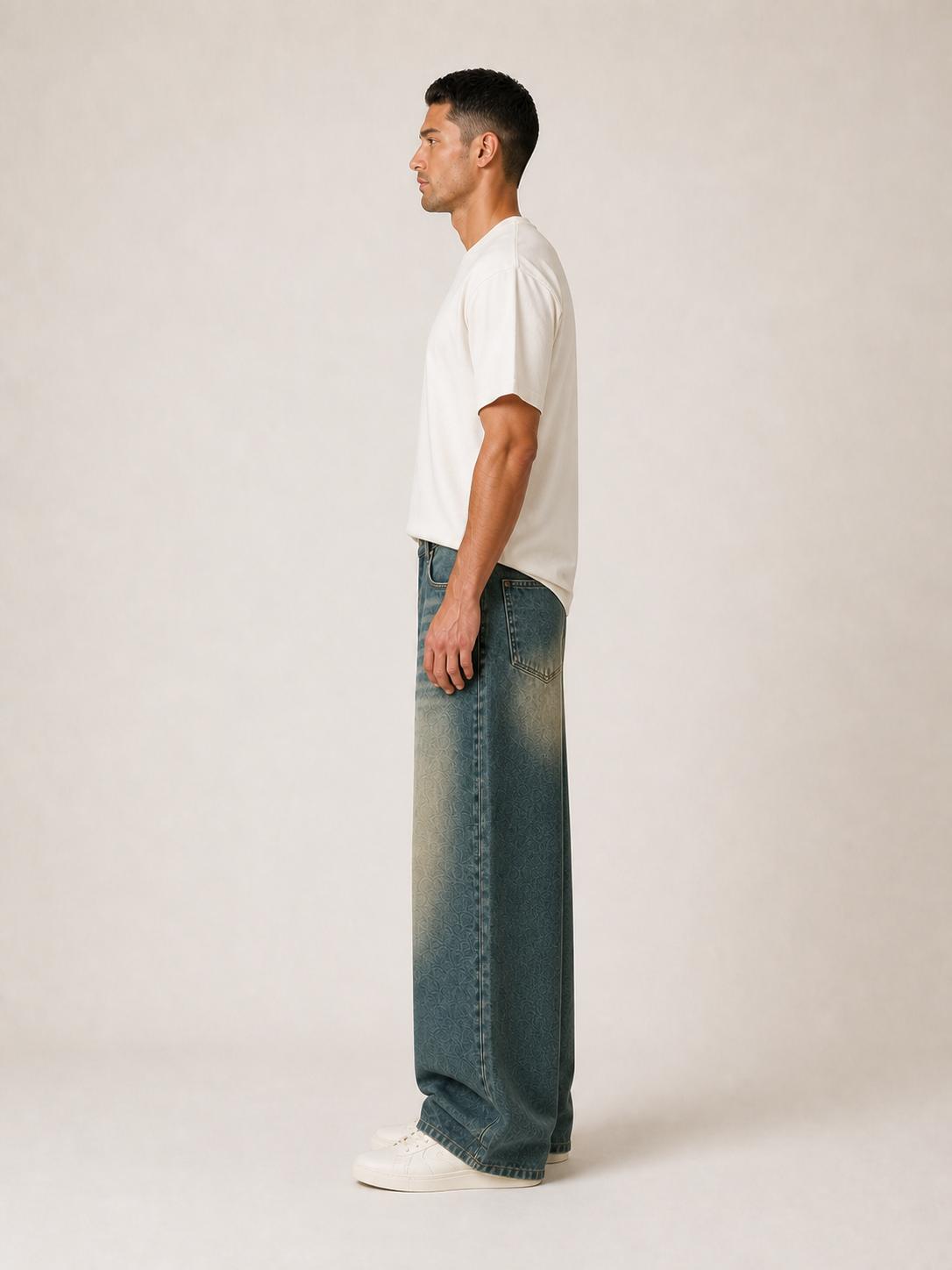 Men's Vintage Wash Loose Wide-Leg Jeans - 4 & 6 Pack