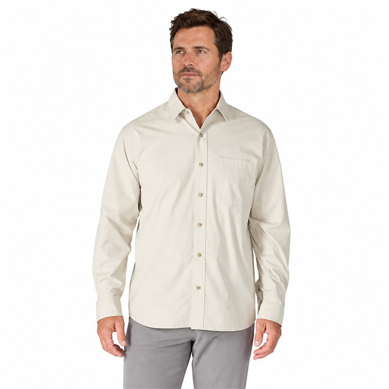 Men’s UPF 50+ Lightweight Long-Sleeve Outdoor Shirt – Quick-Dry Relaxed Fit