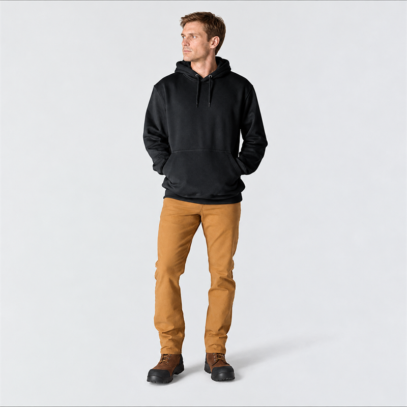 Men’s 13 oz Water-Repellent Heavyweight Pullover Hoodie – Loose Fit