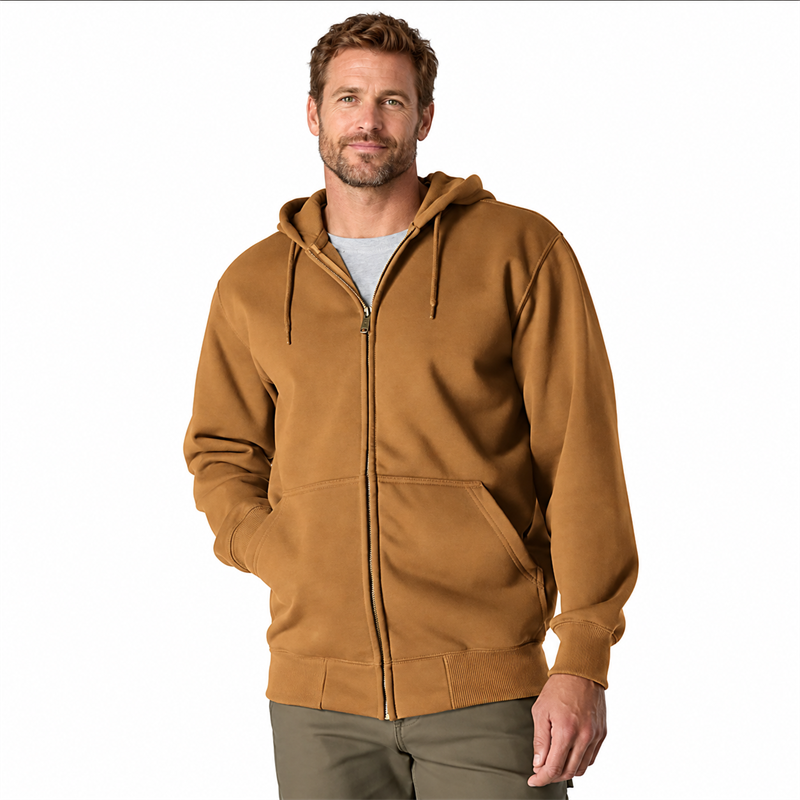 Men’s 13 oz Water-Repellent Heavyweight Full-Zip Hoodie – Loose Fit