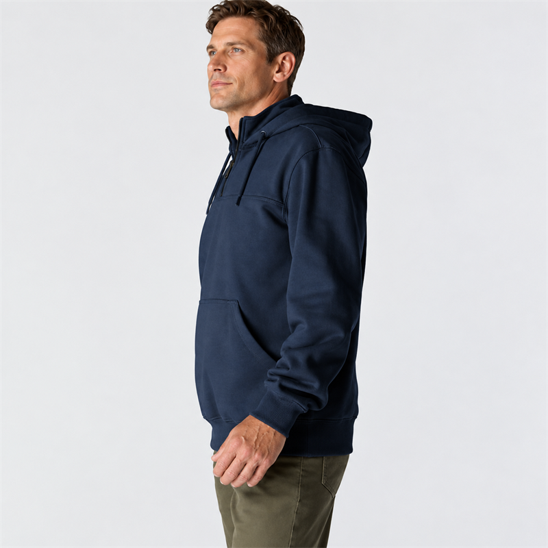 Men’s 13 oz Water-Repellent Heavyweight Quarter-Zip Hoodie – Loose Fit