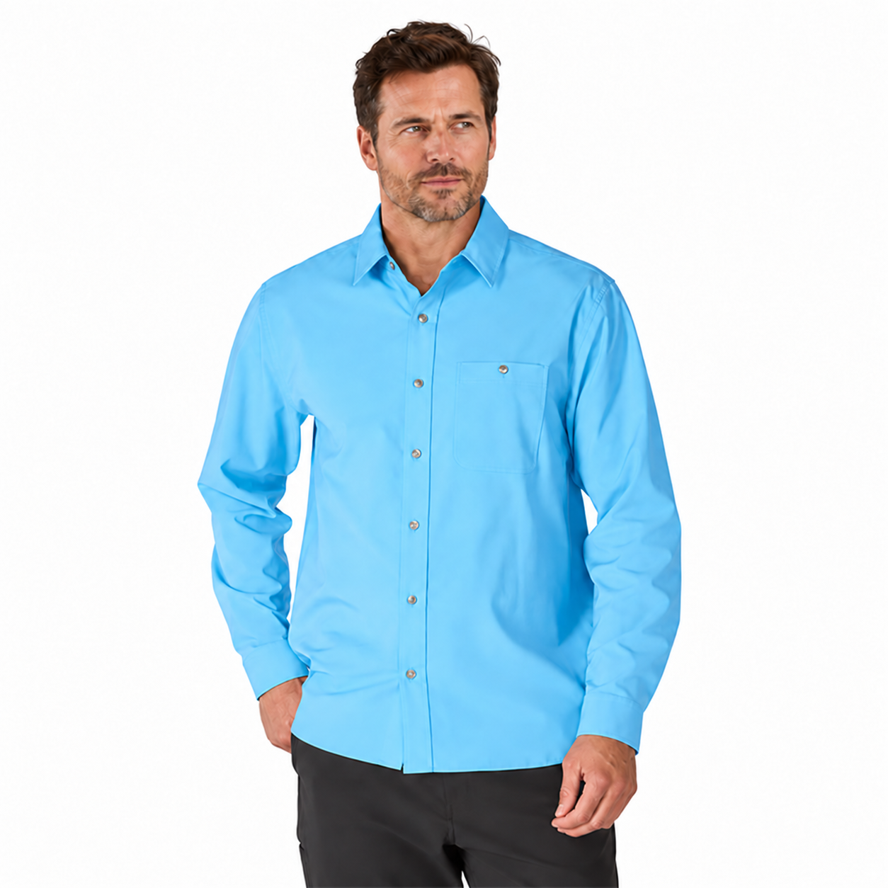 Men’s UPF 50+ Lightweight Long-Sleeve Outdoor Shirt – Quick-Dry Relaxed Fit