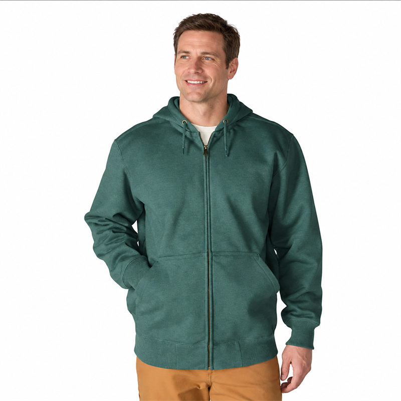 Men’s 13 oz Water-Repellent Heavyweight Full-Zip Hoodie – Loose Fit