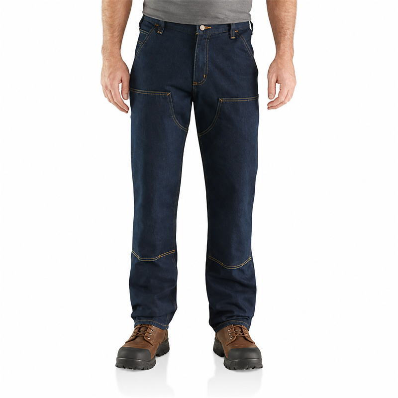 Men’s 12 oz Stretch Double-Knee Utility Work Jeans – Relaxed Straight Fit